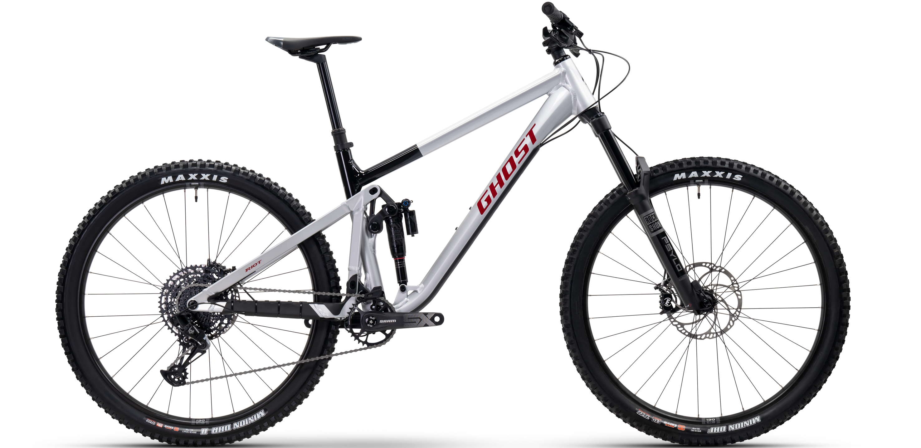 Ghost Riot AM AL 2025 amortyzacja RockShox geometria