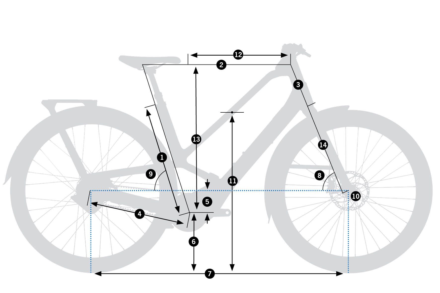 Orbea Diem 30 2026 – schemat geometrii ramy