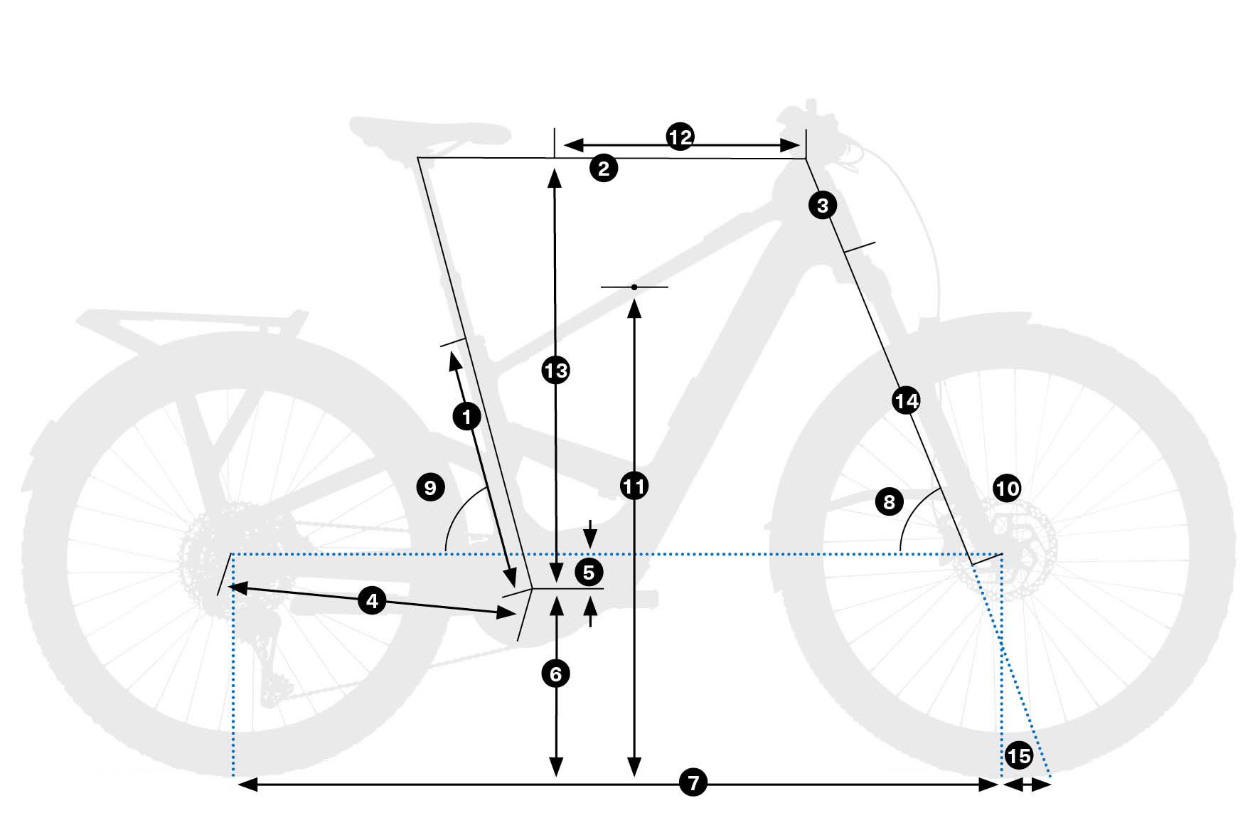Orbea Muga 30 2026 – schemat geometrii ramy