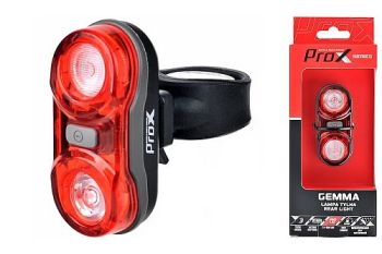 Lampka rowerowa ProX Gemma tylna 2xLed 0,5W baterie AAA Lampka rowerowa ProX Gemma tylna 2xLed 0,5W baterie AAA